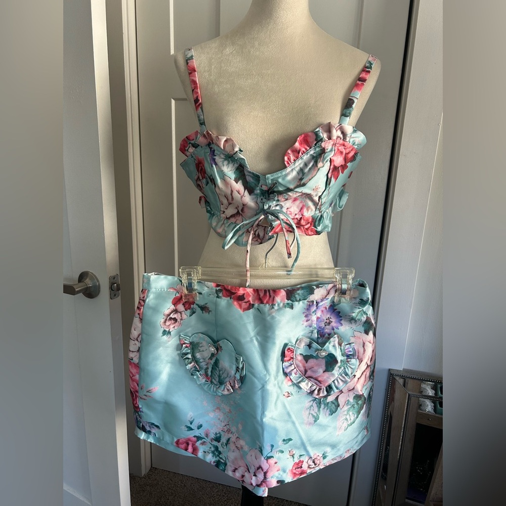 SHEINX Pastel Floral Two-Piece Set
